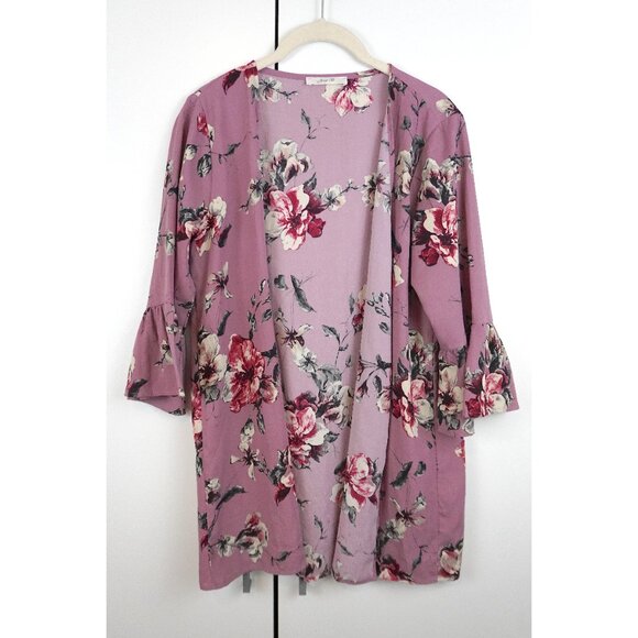 ModCloth (Jessy B) "Maximizing Mindfulness Kimono" in "Mauve Blooms" - Picture 5 of 7